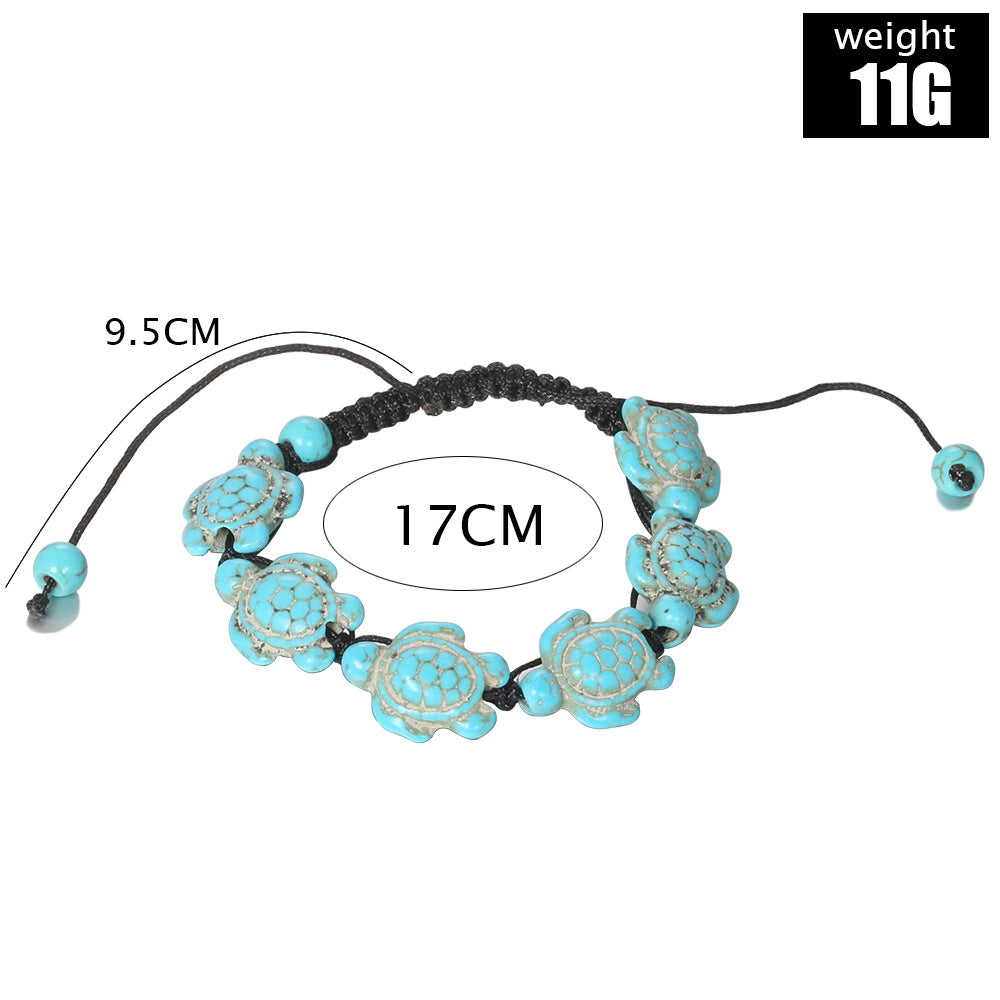 A148 European and American Fashion Handmade Woven Turtle Anklet, Simple Versatile Personality Ankle Bracelet