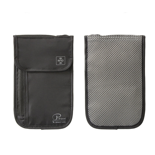 A298 P.travel Travel Document Organizer RFID-Protected Neck-Wear Crossbody Wallet for Tickets and Cards