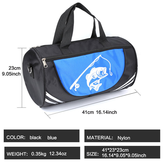 A173 Outdoor Cylinder Fishing Backpack, Large Capacity Crossbody Bag, Portable Rod & Reel Storage Bag