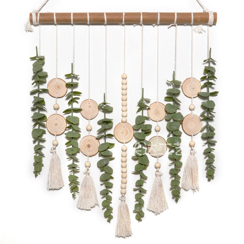 Artificial Eucalyptus Wall Decor Fake Greenery Leaves Stems Wall Hanging Plants on 16.5 inch Wooden Stick Boho Rustic Farmhouse Decor for Bedroom Kitchen Dining Room Bathroom