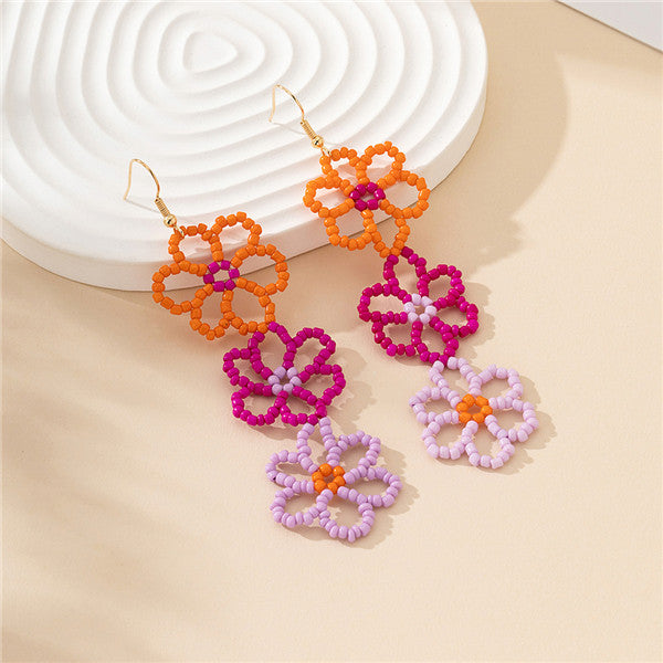 1 pair of rice beads, 3 flower earrings