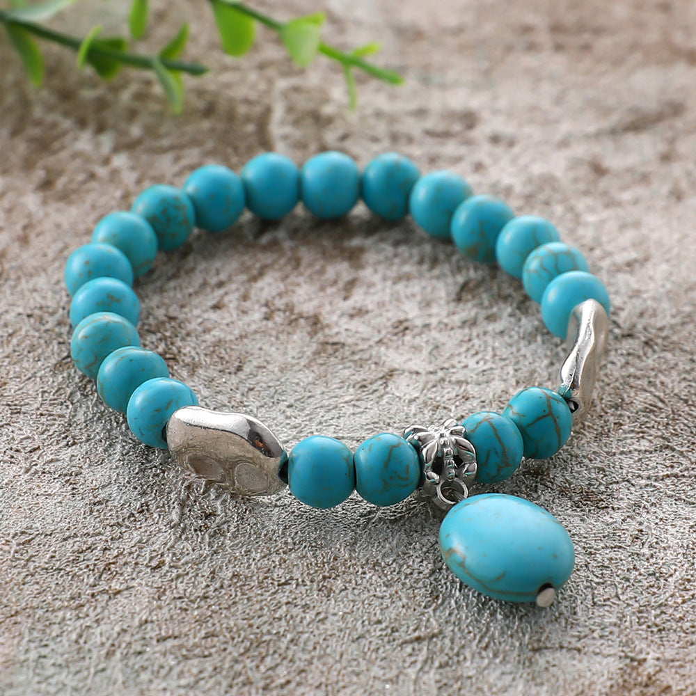 Fashion Bohemian Turquoise Set for Women, Ethnic Beaded Bracelet