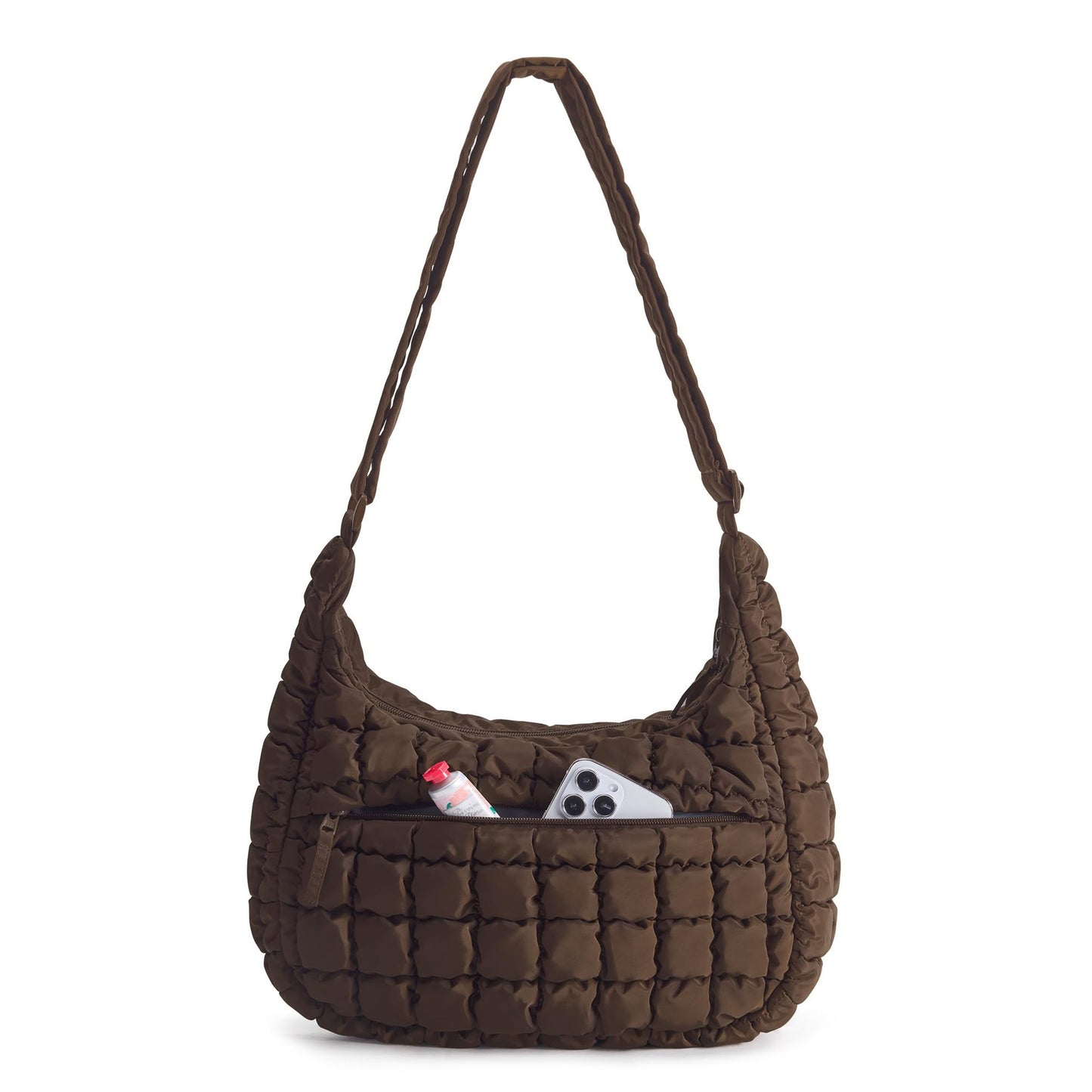 Large-Capacity Cloud Bubble Bag Pleated Shoulder Bag Solid-Color Crossbody Bag
