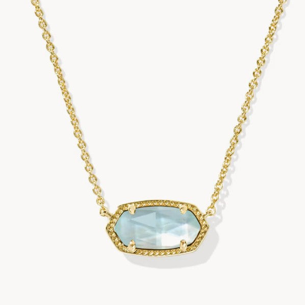 A357 New Elisa Style Oval Birthstone Pendant Necklace Dainty Gold Chain Clavicle Chain Fashion Women Jewelry