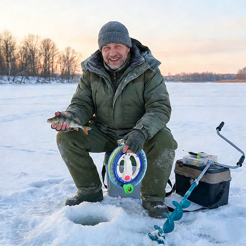 A262 Handheld Crystal Large Grip Fishing Reel, Line Winder Plate, for Sea Ice Winter Fishing