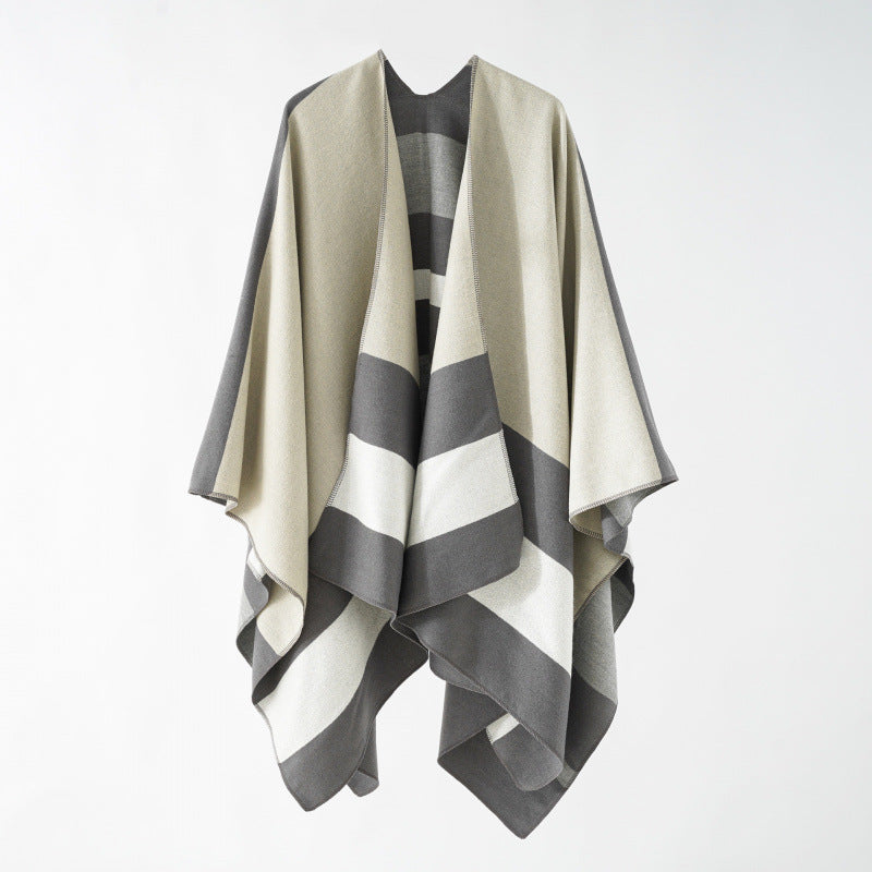 Shawl Wraps for Women, Elegant Knitted Cape Open Front Poncho Scarf Blanket Cardigan Coat for Spring, Autumn, and Winter