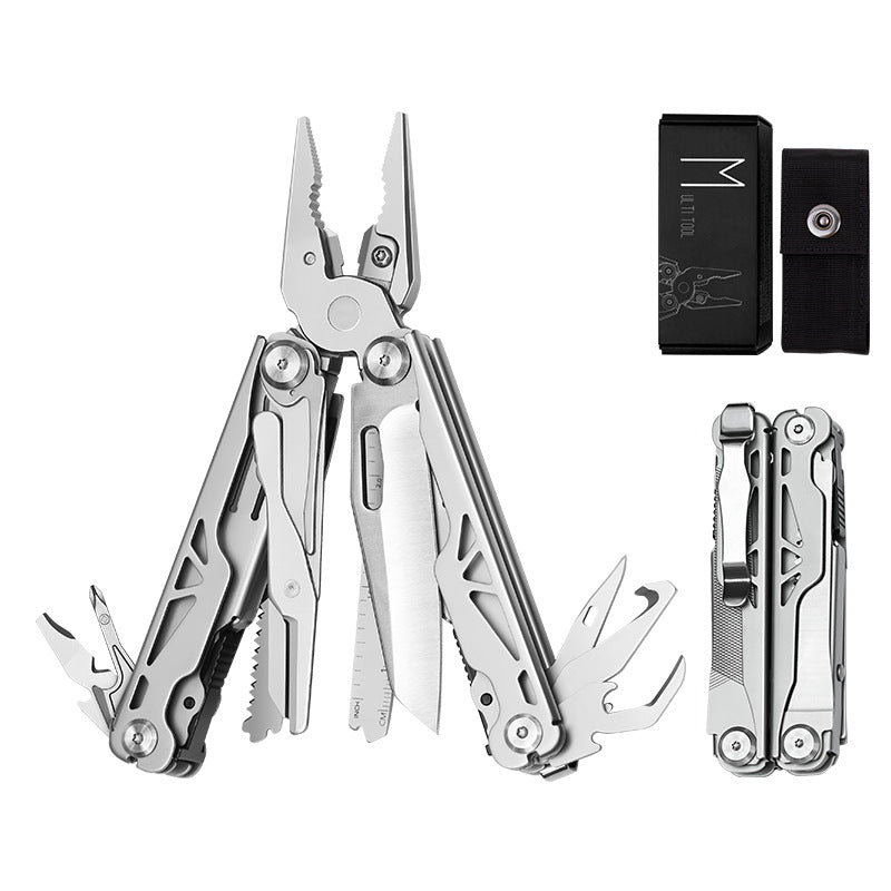 Multitool, Stainless Steel Multi Tool Pliers with Self-Locking, Pocket Knife, Nylon Sheath, Professional (EDC) Multi-Tool for Survival, Camping and Hunting, Hiking, Gifts for Men