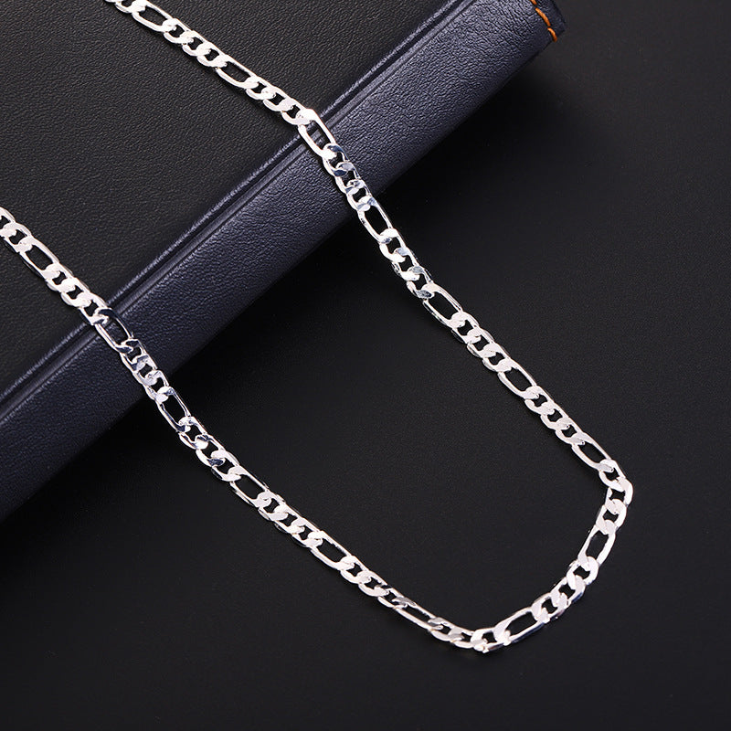 Fashion Versatile Figaro Chain Anklet Bracelet Set Gold Plated Cuban Link Chain Jewelry Set for Women Men