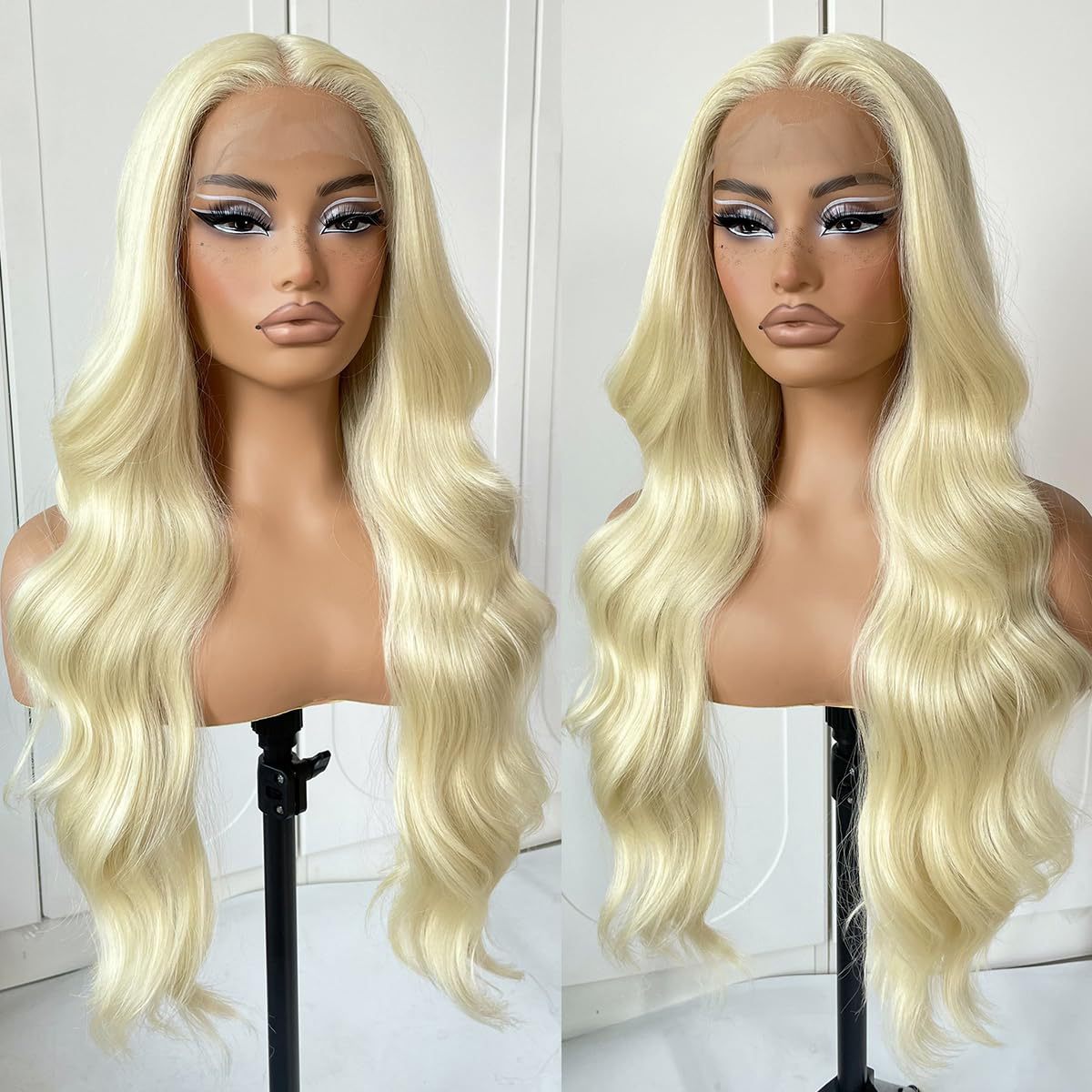 Lace Front Body Wave Long Wig, Pre Plucked Hairline Loose Wavy Human Hair Style Wig for Black Women