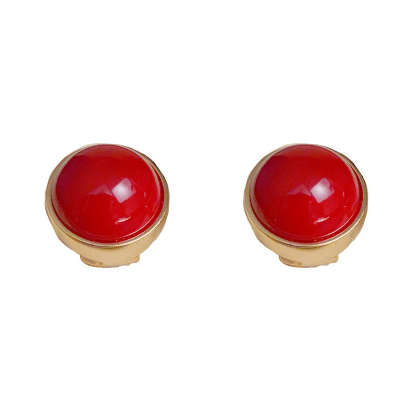 A158 Elegant Round Pearl Stud Earrings, Fashion Minimalist Light Luxury Design Versatile Earrings for Women