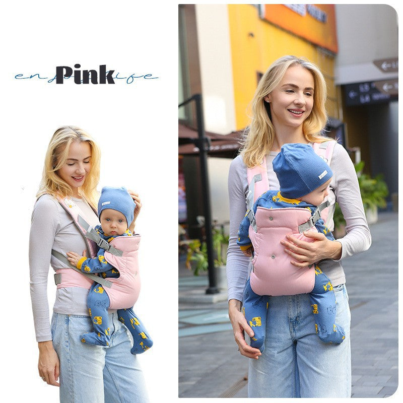 Baby Carrier, Baby Carrier Newborn to Toddler, Ergonomic, Cozy and Lightweight Infant Carrier for 7-44lbs, Toddler Carrier Ideal for Hands-Free Parenting with Zipper Pouch, Bottle Bag, Windproof Cover