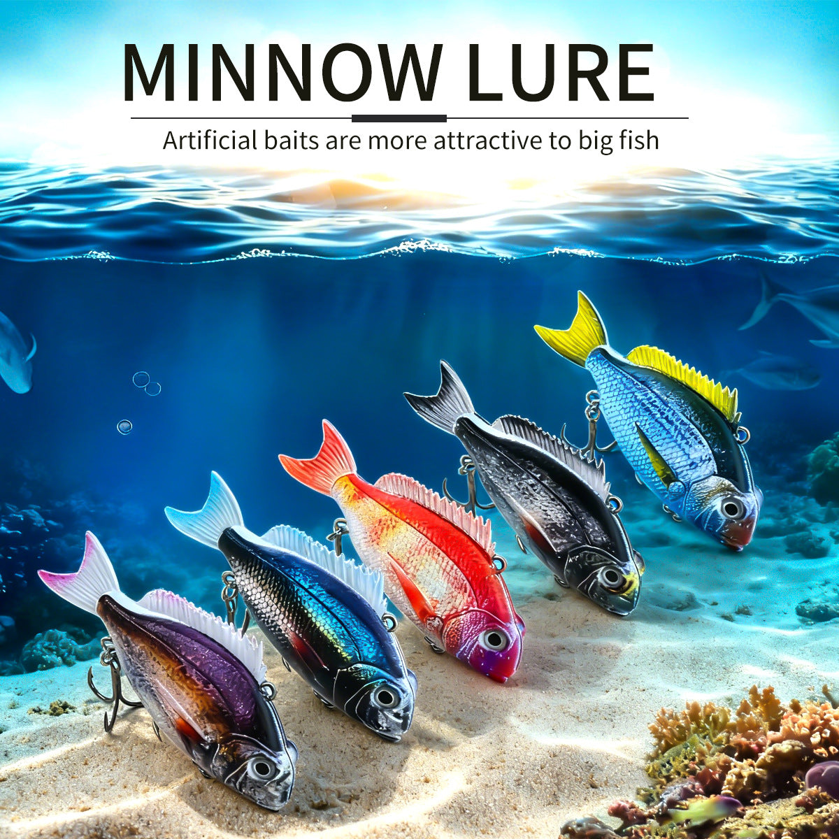 A258 Special VIB Hard Lure for Sea Bream Fishing, 3D Printed Coating, Multi-Color Multi-Spec Bionic Bait