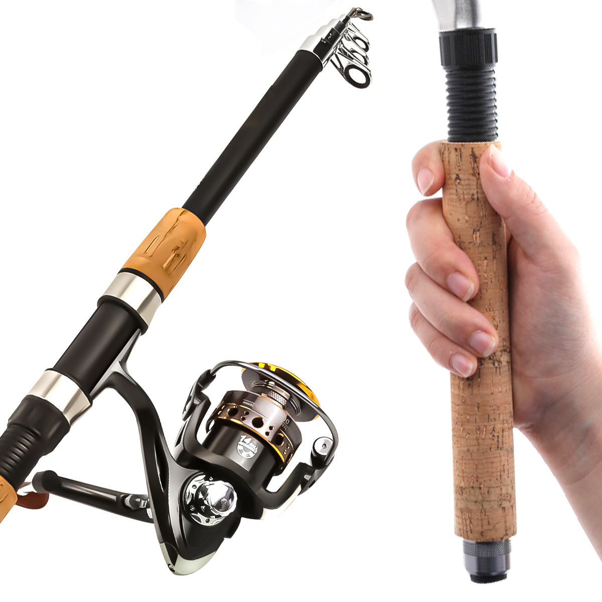 A240 Hot Sale Cork Handle Fiberglass Fishing Rod Combo, Long Throw Saltwater Lure Complete Kit