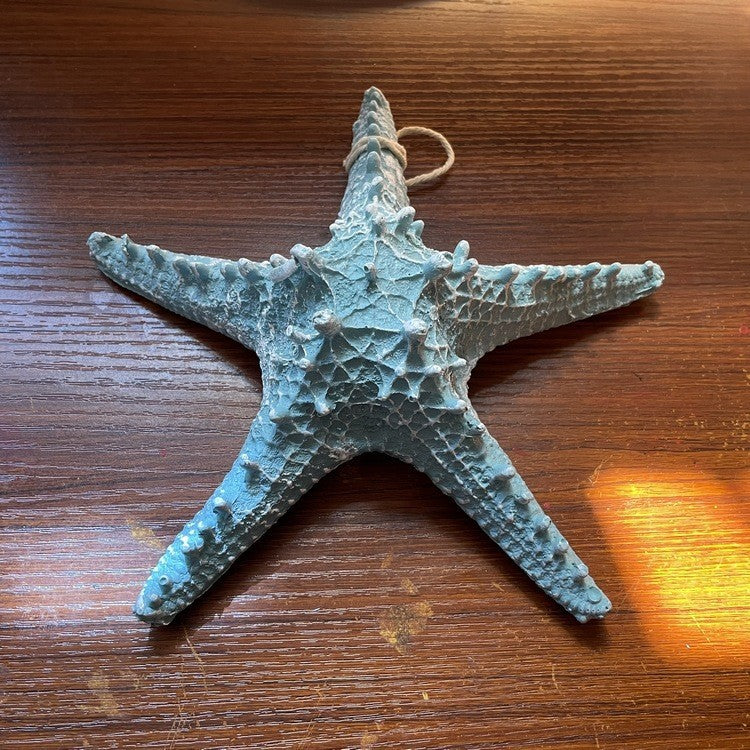 A209 Mediterranean Charm Starfish Wall Hanging, Creative Fishing Net Home Entrance Wall Decor Pendant