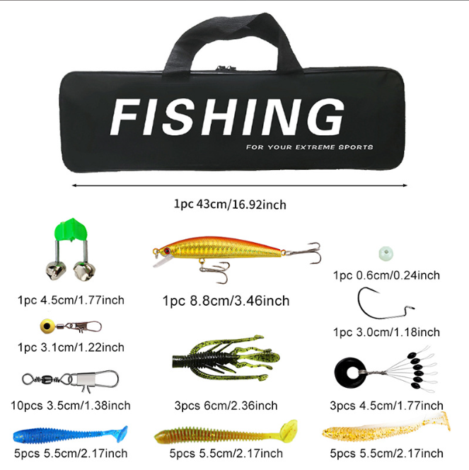 Portable Collapsible Fishing Rod Kit 1.8M, Army Green Telescopic Fishing Pole with Size 1000 Pre‑Loaded Spinning Reel, Assorted Lures Tackle Box, Travel Fishing Gear Bag for Outdoor Fishing