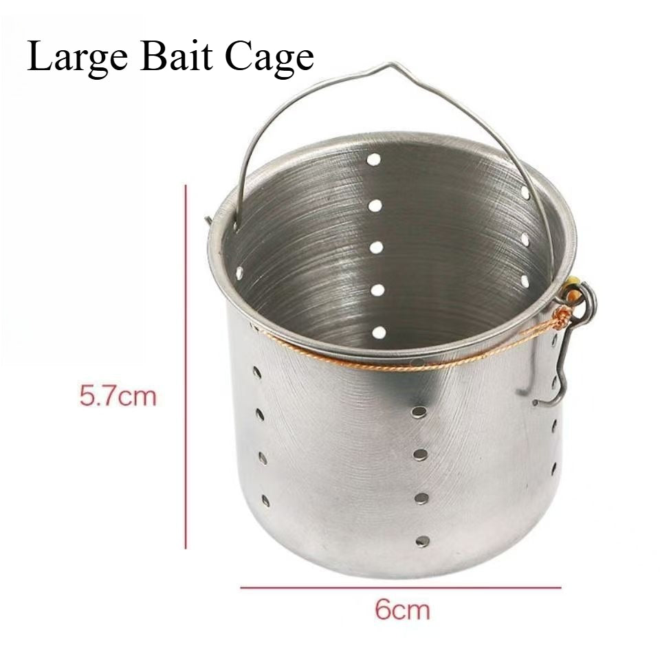 A243  Stainless Steel Bait Holder, Sea Rod & Raft Fishing Fixed Point Sink Bait Dispenser, Fishing Accessories