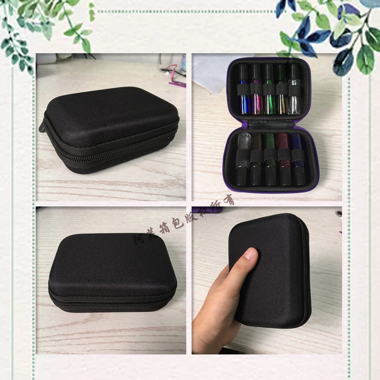 A292  Portable 10-Bottle Essential Oil Storage Bag Travel Case EVA Hard-Shell Shockproof Case Compatible with doTERRA Essential Oil Packs