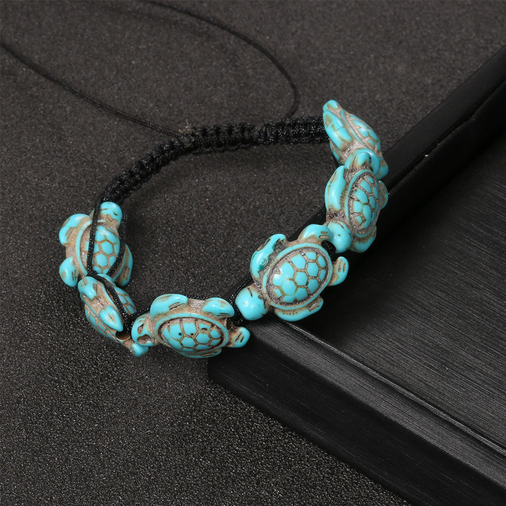 A148  European and American Fashion Handmade Woven Turtle Anklet, Simple Versatile Personality Ankle Bracelet