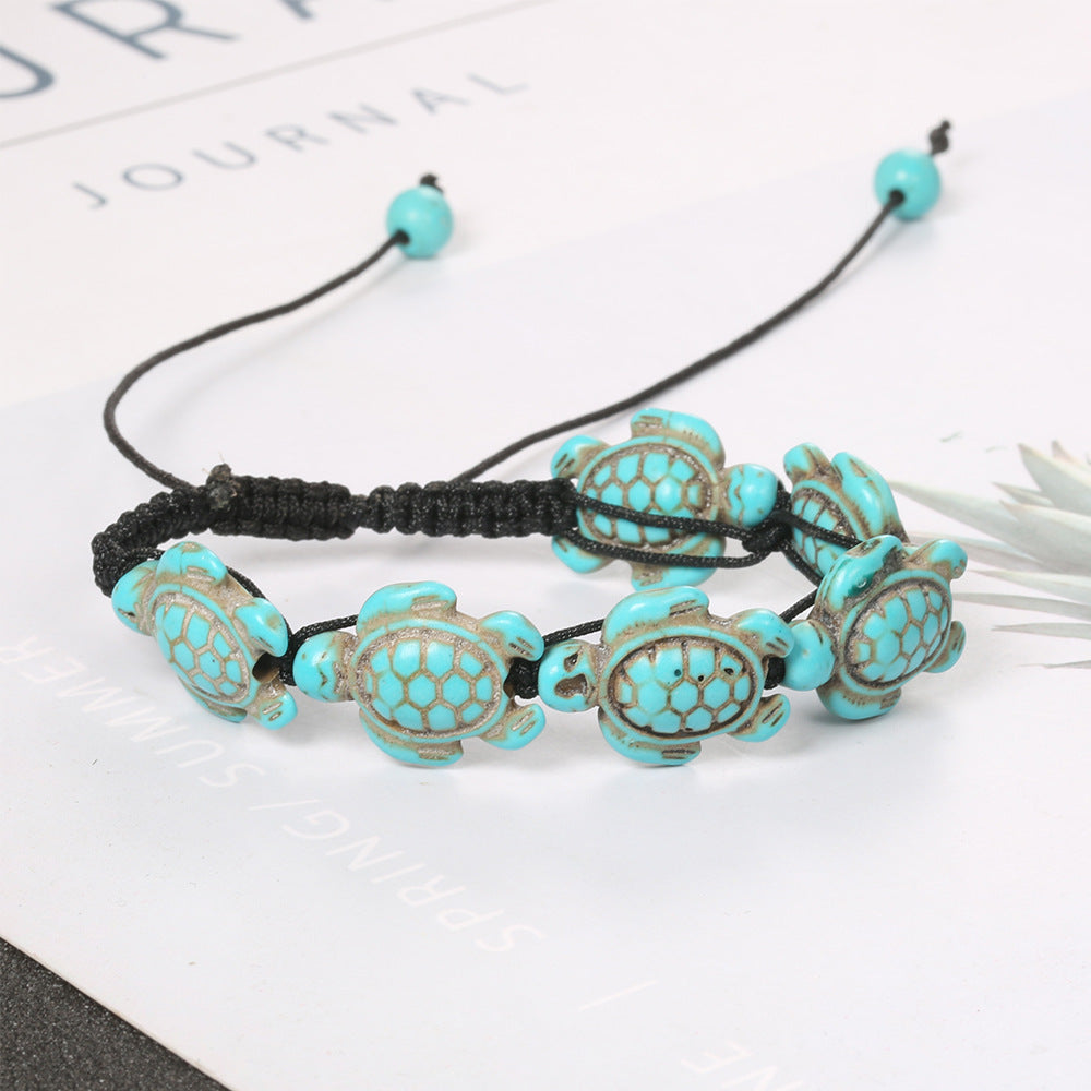 A148  European and American Fashion Handmade Woven Turtle Anklet, Simple Versatile Personality Ankle Bracelet