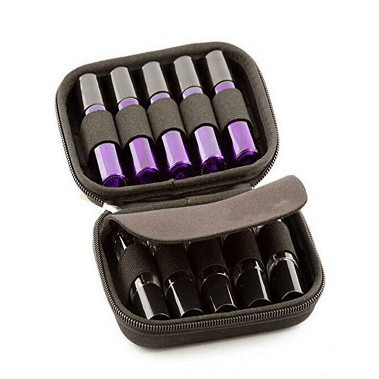 A292  Portable 10-Bottle Essential Oil Storage Bag Travel Case EVA Hard-Shell Shockproof Case Compatible with doTERRA Essential Oil Packs