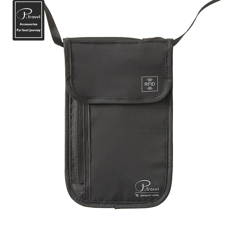 A298  P.travel Travel Document Organizer RFID-Protected Neck-Wear Crossbody Wallet for Tickets and Cards