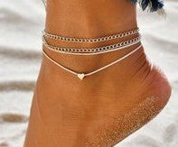 A143 Minimalist Creative Disc Arrow Anklet 3 Piece Set, Summer Diamond Elegant Anklet