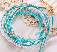 A143 Minimalist Creative Disc Arrow Anklet 3 Piece Set, Summer Diamond Elegant Anklet