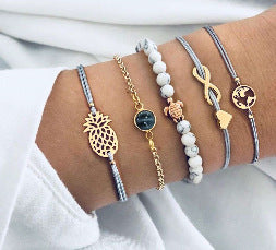 A143 Minimalist Creative Disc Arrow Anklet 3 Piece Set, Summer Diamond Elegant Anklet