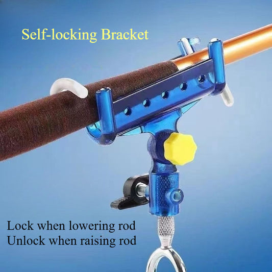 A231  Self-Locking Fishing Rod Holder, Universal Bracket for Big Fish, Dual-Use for Hand & Sea Rods with Ground Insert