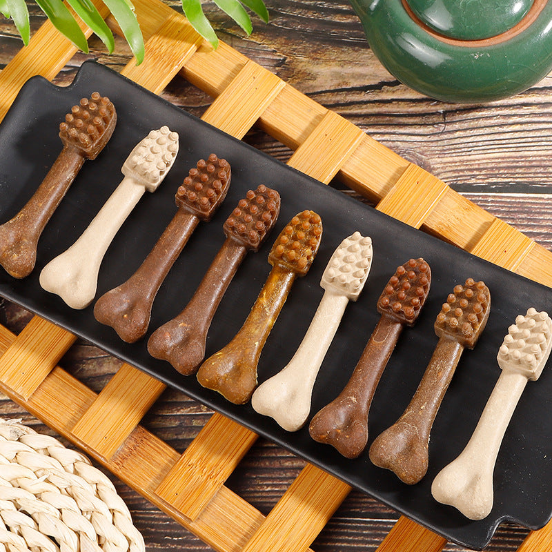 Pet Teething Stick Universal Toothbrush-Shaped Dental Bone Pet Mixed Flavors Dog Teething Snack Teething Bone