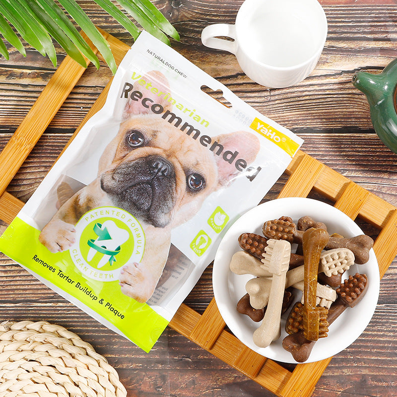 Pet Teething Stick Universal Toothbrush-Shaped Dental Bone Pet Mixed Flavors Dog Teething Snack Teething Bone