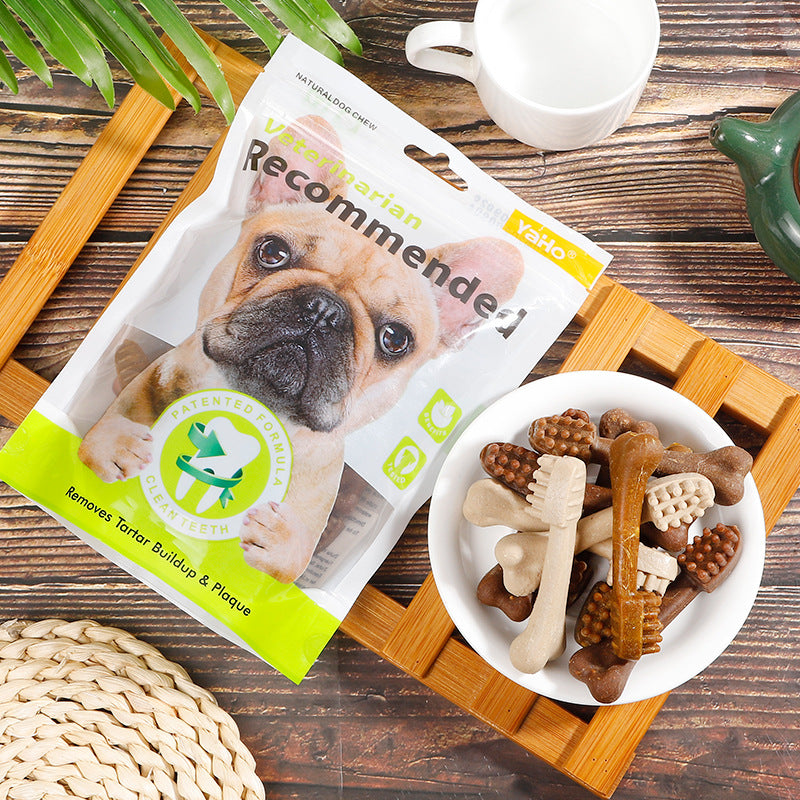 Pet Teething Stick Universal Toothbrush-Shaped Dental Bone Pet Mixed Flavors Dog Teething Snack Teething Bone