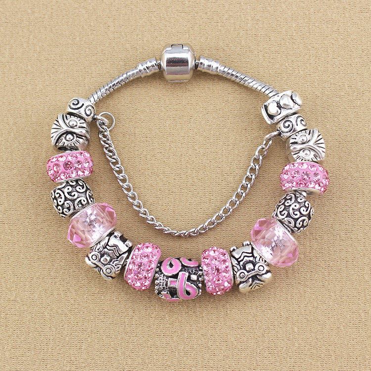 Owl Ribbon Charm Beaded Bracelet Wish Bestseller Bracelet