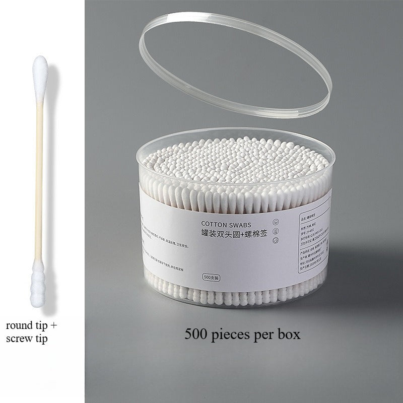 A313  Disposable Double Head Makeup Cotton Swabs, Pointed Bamboo Sticks, Household Ear Cleaning Boxed Cotton Buds