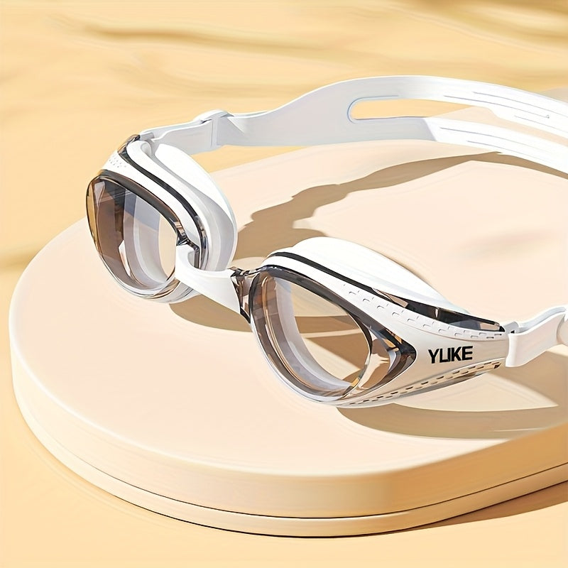 A332  Adult Swim Goggles with Replaceable Nose Bridge, White Frame