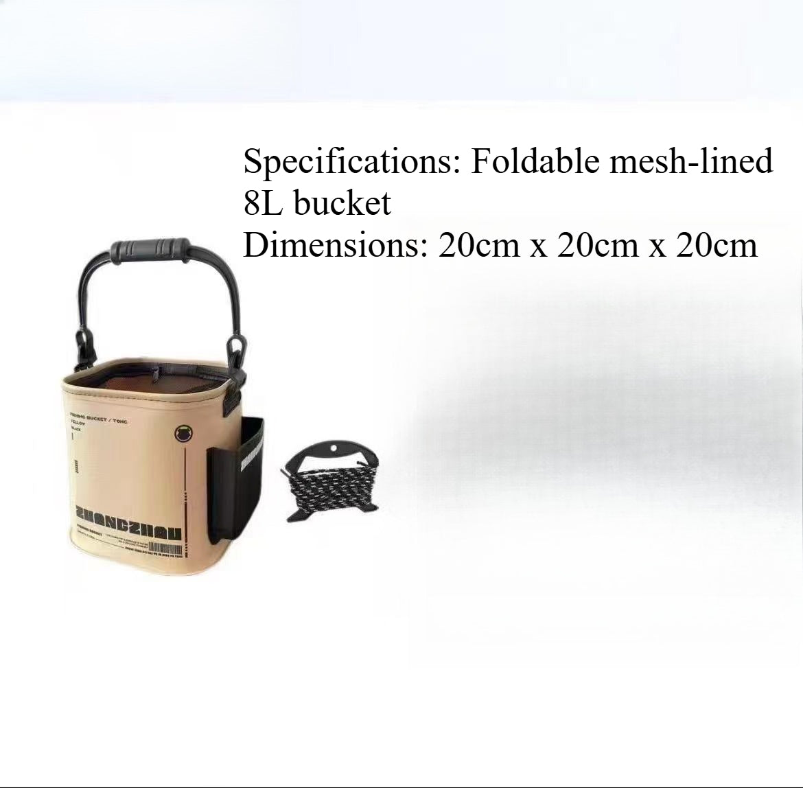 A234  Foldable Fishing Bucket for Lure Fishing, EVA Square Fish Bucket with Anti-Jump Net