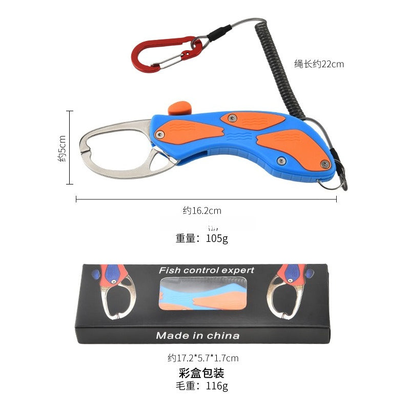 A285  Stainless Steel Fishing Lip Grip Pliers with Lanyard, Fishing Tackle Accessory