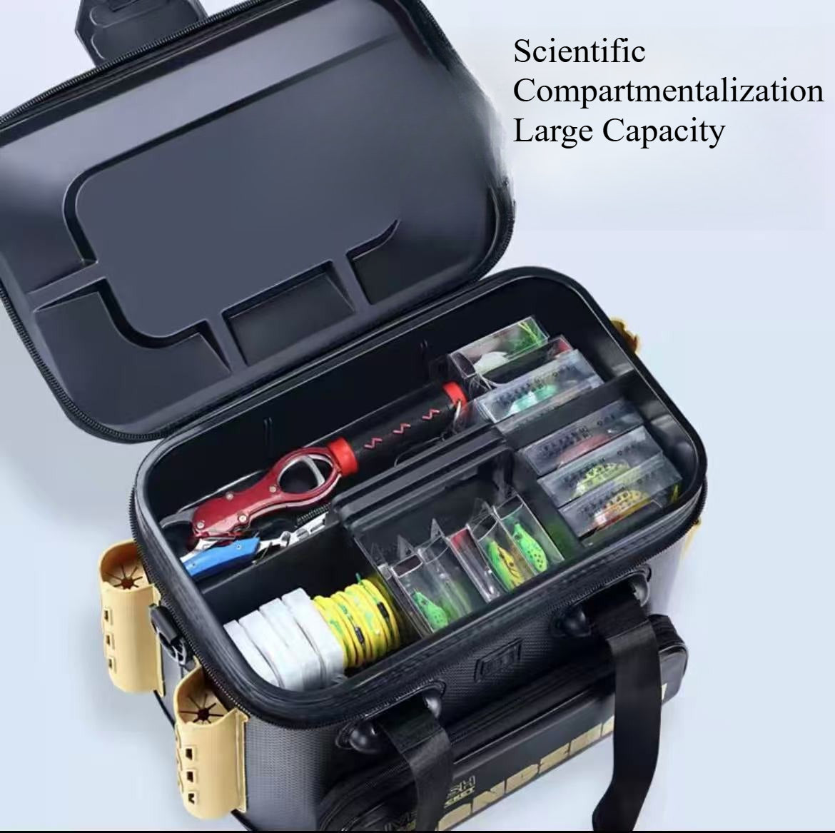 A239  Thickened Fishing Live Fish Box, Hard Shell Rod Holder, Portable Backpack & Handheld Multifunction Fishing Bucket