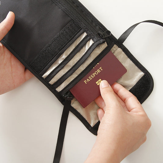 A298  P.travel Travel Document Organizer RFID-Protected Neck-Wear Crossbody Wallet for Tickets and Cards