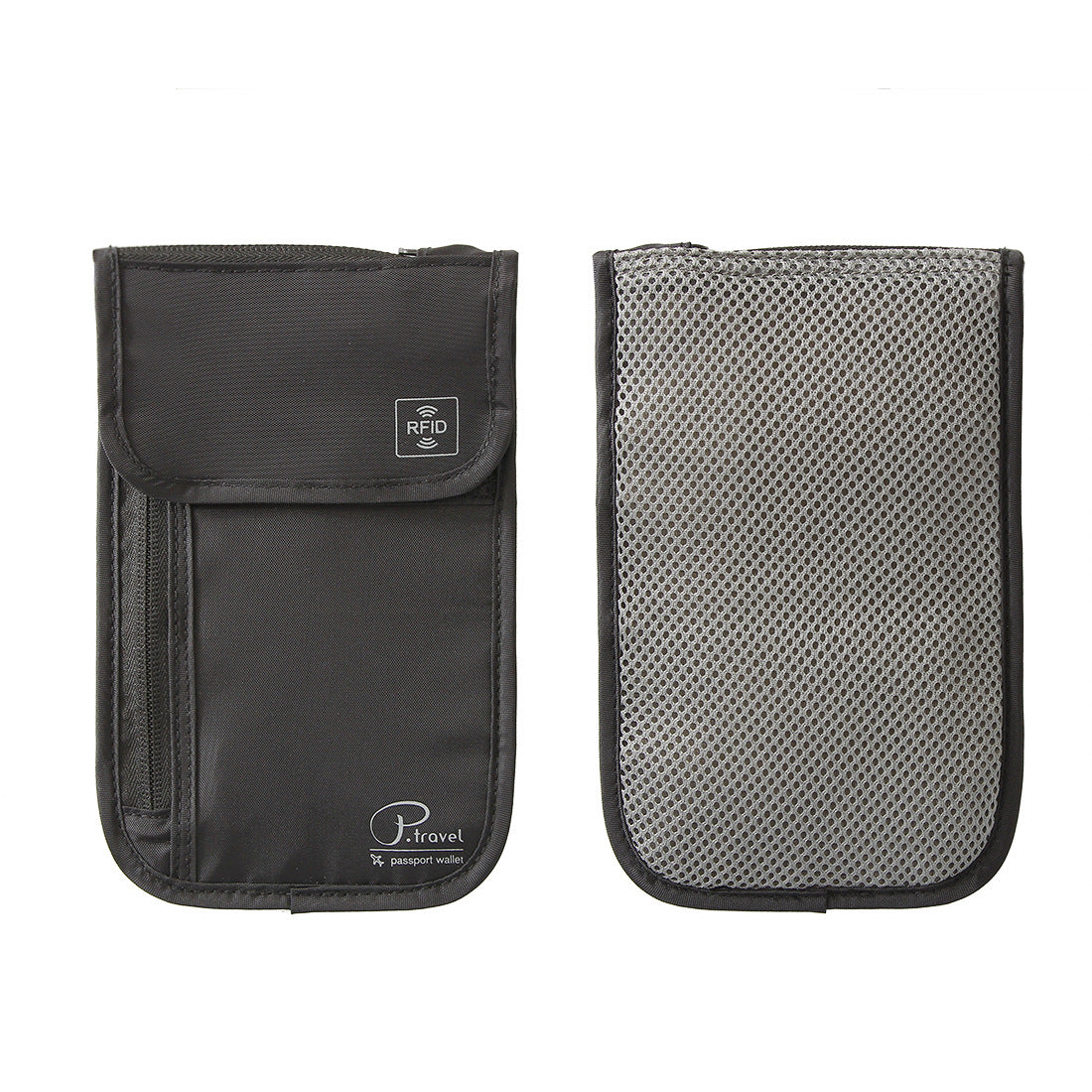 A298  P.travel Travel Document Organizer RFID-Protected Neck-Wear Crossbody Wallet for Tickets and Cards