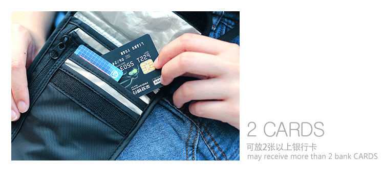 A298  P.travel Travel Document Organizer RFID-Protected Neck-Wear Crossbody Wallet for Tickets and Cards