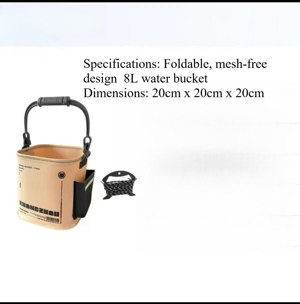 A234  Foldable Fishing Bucket for Lure Fishing, EVA Square Fish Bucket with Anti-Jump Net