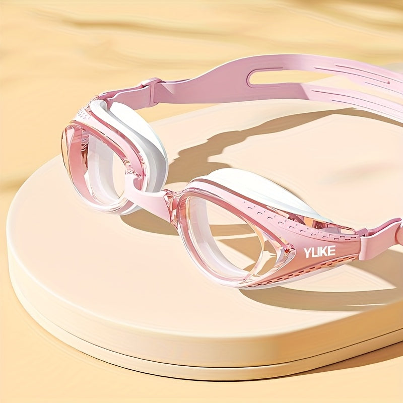 A332  Adult Swim Goggles with Replaceable Nose Bridge, White Frame