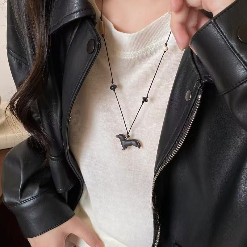 A301  Fashion Dopamine Beaded Cat Necklace, Personality Sweet Style All-Match Choker Jewelry