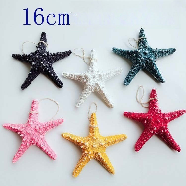 A209  Mediterranean Charm Starfish Wall Hanging, Creative Fishing Net Home Entrance Wall Decor Pendant