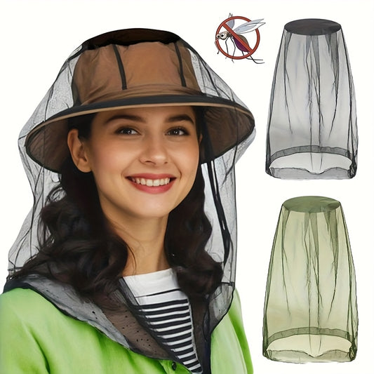 A331  Universal Mosquito Head Net with Face Shield for Camping & Fishing