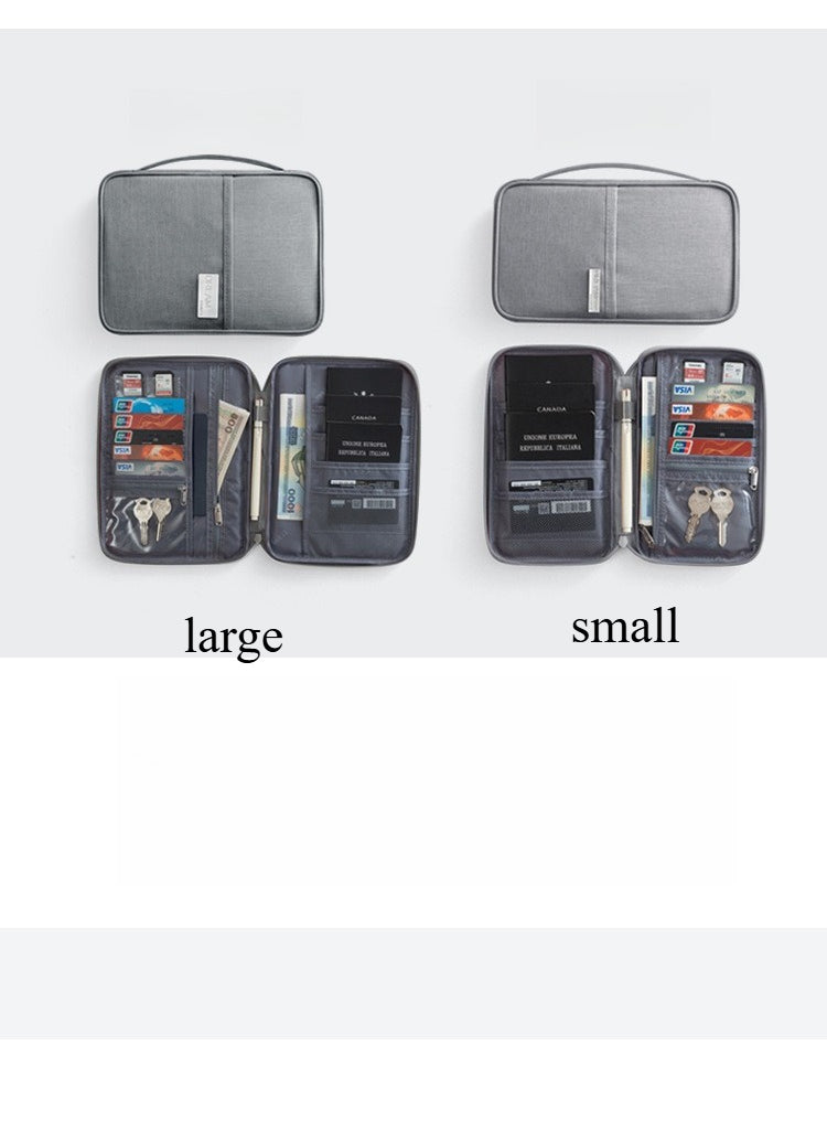 A319  Multifunctional Travel Document Bag, Waterproof Passport Wallet, Portable Card Holder Clutch