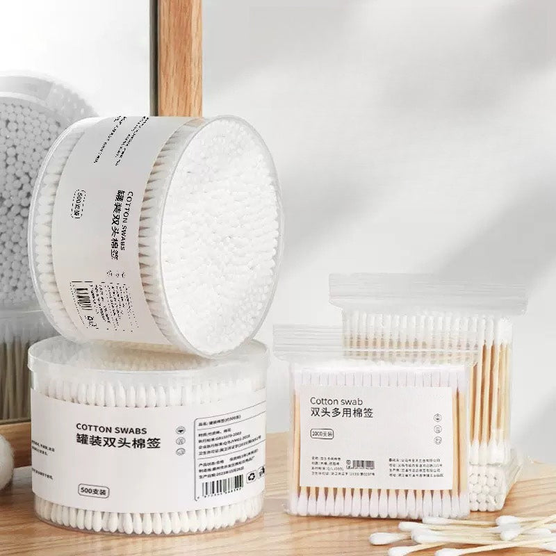 A313  Disposable Double Head Makeup Cotton Swabs, Pointed Bamboo Sticks, Household Ear Cleaning Boxed Cotton Buds