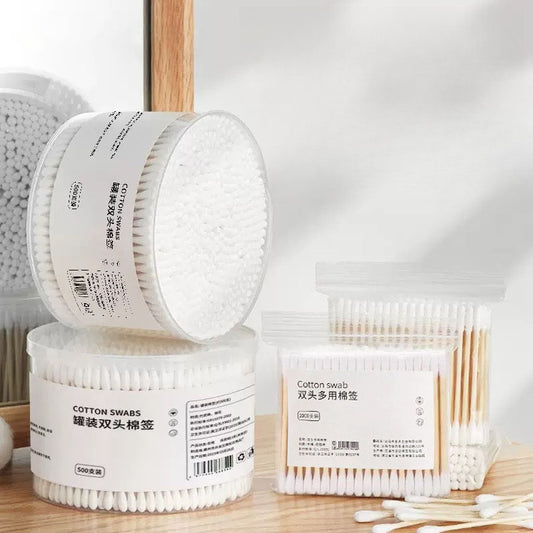 A313  Disposable Double Head Makeup Cotton Swabs, Pointed Bamboo Sticks, Household Ear Cleaning Boxed Cotton Buds