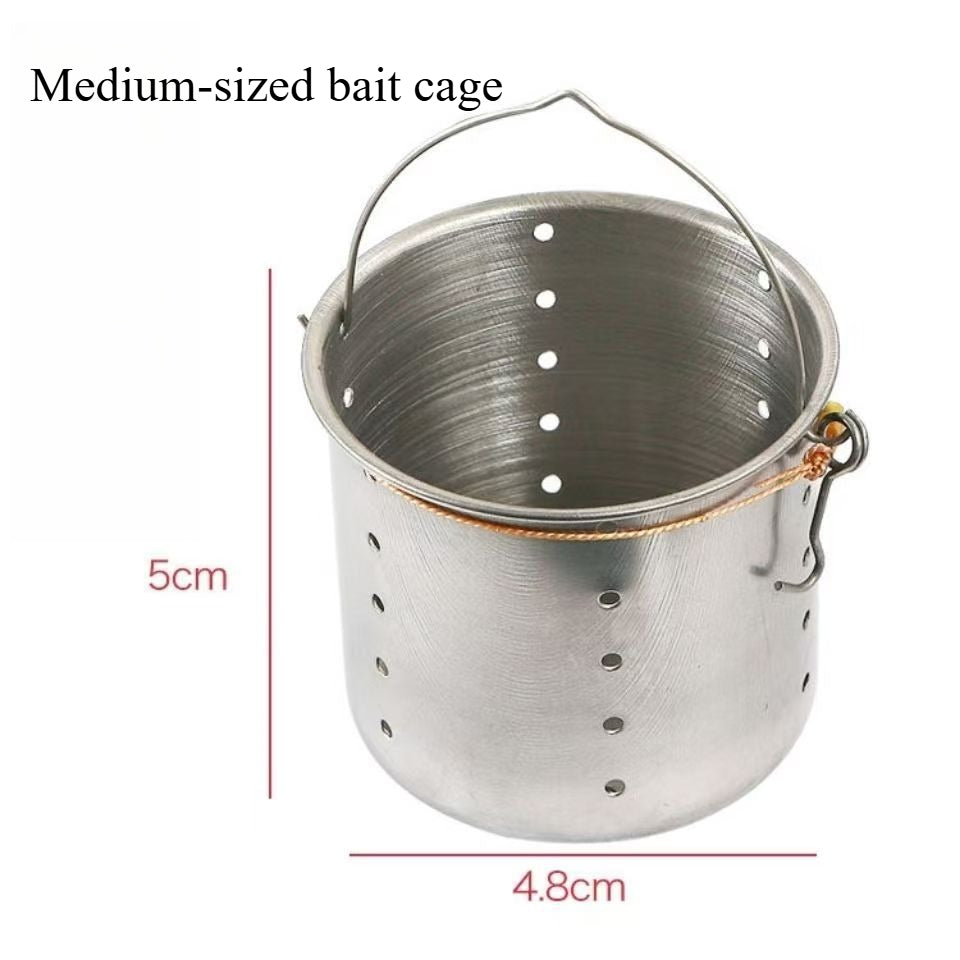 A243  Stainless Steel Bait Holder, Sea Rod & Raft Fishing Fixed Point Sink Bait Dispenser, Fishing Accessories